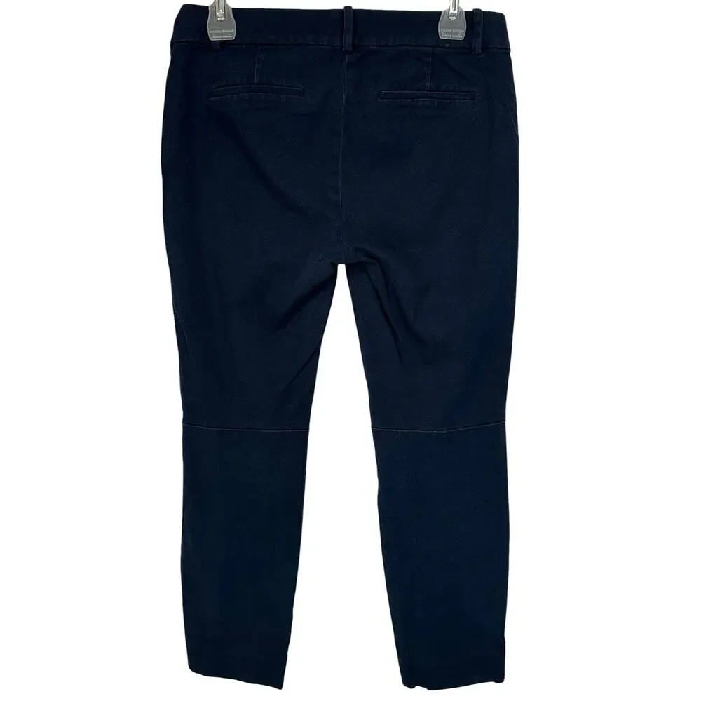 J. Crew Winnie Pant in Stretch Cotton Navy Blue H5159 Size 6